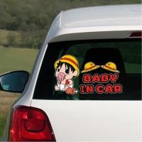 ราคา สติ๊กเกอร์ในรถมีเด็ก BABY IN CAR สติ๊กเกอร์ baby in car มีเด็กในรถ child in car ขนาด 19 x 11 cm. (27754339016)