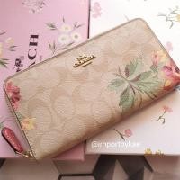 ราคา กระเป๋าสตางค์ Coach Wallet F73345 ACCORDION ZIP WALLET IN SIGNATURE CANVAS WITH FLORAL (11258088717)