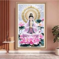 ราคา ภาพวาดปักพระพุทธเจ้าแม่กวนอิมเต็มขนาด60x90ซม ภาพวาดปักแบบไม่ปัก (47252702401)