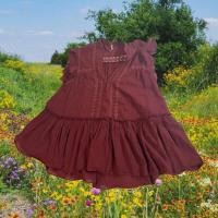 ราคา (ส่งฟรี) Free People มินิเดรส fairy,โบฮีเมียน สีแดงเลือดหมู burgundy ดีเทลแต่งลูกไม้ (23489847595)