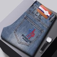 ราคา MONCLER7170 กางเกงยีนส์ผู้ชายสไตล์ใหม่ Retro Blue Slim-fit (51608602625)