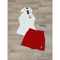 ราคา ไซส์ S มือ 2 WILA Set เสื้อคอปกแขนกุด+กระโปรง (23988811349)