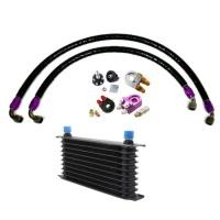 ราคา Universal Purple AN8 AN10 AN Fittings 10 13 16 19 25 Row Engine Oil cooler AN10 AN8 with Sandwich A (46006342785)