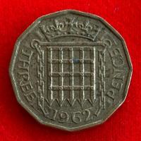ราคา เหรียญอังกฤษ United Kingdom 3 pence ปี 1962 เหรียญ​ต่างประเทศ (27521237762)