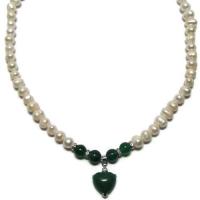 ราคา TANITTgems สร้อยคอไข่มุกแท้สีขาวประดับจี้หยกแท้รูปหัวใจสวยหรู​​​​​​​ (3012254644)
