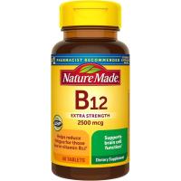 ราคา Nature Made Extra Strength วิตามิน B12 2500 mcg, B12 วิตามิน, อาหารเสริมสําหรับการสนับสนุนการเผาผลาญพลังงาน, 60 เม็ด, 60 วัน (51458101474)