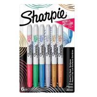 ราคา Sharpie Metallic Permanent Marker Set 6 Colors F Medium Point Oil Pen 2029678 (48905340286)