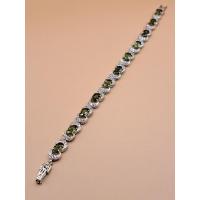 ราคา ✅สร้อยข้อมือพลอย green sapphire (เขียวส่อง) เเท้ ตัวเรือนเงินผสม 60% (23971939298)