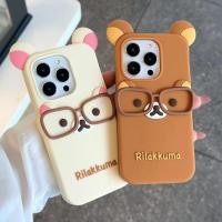 ราคา 3D การ์ตูนแว่นตา Rilakkuma Bear สําหรับ iPhone 16 Pro Max 4S 5 5S 11 12 13 14 Pro 15 Plus SE 7 8 6 6S Plus Silicon Soft เคสโทรศัพท์ (26736402787)