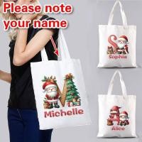 ราคา Customized nameTote Bag Christmas canvas tote bag Tote bag Shopping bag Cotton tote bag (43207131603)