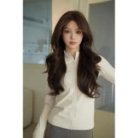 ราคา วิกกึ่งทอมือ สีน้ำตาลนัวๆ สวยมาก ยาว 65 cm. ทอมือตะข่ายหนังหัวใหญ่ วิกผมแสกกลาง วิกผมยาวดัดลอน (24445525918)