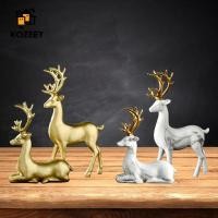 ราคา KOZEEY รูปปั้นกวางเรซิ่นสไตล์ Nordic สำหรับนั่งหรือยืน (48451166704)