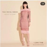 ราคา เดรสผ้าไทย แขนยาว ผ้าทอลาย (22329488414)