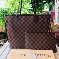 ราคา Used LV Neverfull MM Damier พร้อมใบลูก ปี 2014 แท้ 100% (2214570271)