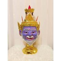 ราคา พ่อแก่ ฤาษี นารายณ์ ขนาดครอบ งานกระดาษ ใส่ตาแก้ว ปิดทอง ประดับพลอย แข็งแรง ทนทานแบบโบราณ งานสวย เศียรครู เศียรเทพ หัวโขน (13583430542)