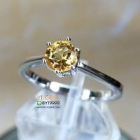 ราคา แหวนซิทริน แหวนเงินแท้92.5% ชุบทองคำขาว ประดับพลอยซิทรินแท้ YTG-8218 (3906242487)
