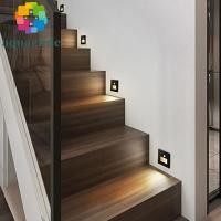 ราคา AQUAGLIDE 2 ชิ้นโคมไฟติดผนัง Led ฝังบันไดโคมไฟติดผนัง PIR Motion Sensor, 2 W Step Lamp Night Light ทางเดินบันไดขั้นตอนโคมไฟติดผนังในร่ม (55657556186)