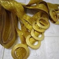 ราคา เข็มขัดชุดไทย เข็มขัดผ้าสีทอง เข็มขัดเพชรพลาสติกสีสุ่ม ชุดไทยเด็ก พร้อมส่ง (19252802833)
