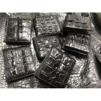 ราคา กระเป๋าสตางค์ สีดำ หนังจระเข้แท้ เย็บขอบ ส่วนหาง หลัง หนังแท้ Crocodile skin wallet ใช้ทน ดูดี สำหรับคุณผู้ชาย (3657521487)