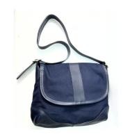 ราคา L.L. Bean Black Leather Adjustable Strap Messenger Bag (43105909042)