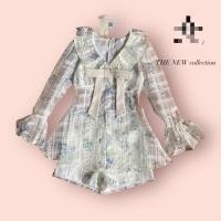 ราคา (xl) ชุดเซตกางเกงขาสั้น เสื้อตัวยาว แขนกระดิ่ง สวยมากๆ งานป้าย prow (20894972351)