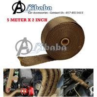 ราคา 5 เมตร FIBERGLASS TAPE ท่อไอเสียฉนวน Manifold Down ท่อความร้อนห่อ (51057676296)