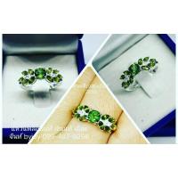 ราคา แหวนพลอยเขียวส่องแท้ชุบทองคำขาว (26678656365)
