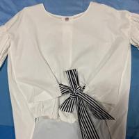 ราคา เสื้อสีขาวผูกโบว์ แขนตุ๊กตา (5137442477)