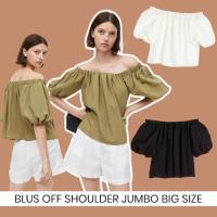ราคา JUMBO BIG SIZE Womens BLOUSE - HM PUFF SLEEVE OFF SHOULDER BLOUSE (29533373384)