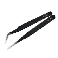 ราคา 1 ชิ้น Eyelash Tweezer Anti Static เครื่องมือแต่งหน้าสแตนเลส Nippers (40616156023)