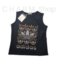 ราคา เสื้อกล้ามผ้าเด้ง รีดเพชร ⚽️ ดำ (2090636869)