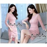 ราคา เดรสแขนยาว ผ้าลูกไม้ สีชมพูอมม่วง งานป้าย Very Very Pretty (21859972090)