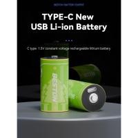 ราคา แบตเตอรี่ชาร์จ Beston ขนาดC 1.5V Lithium 7400mWh ชาร์จด้วย USB Type-c แบตเตอรี่ ถ่านชาร์จ Size C (1 แพ็ค 2 ก้อน) (27106339703)