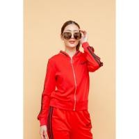 ราคา SuperD เซทชุดวอร์ม เสื้อแจ็คเก็ตมาคู่กับกางเกงแถบข้าง Basic sports ribbed set Code : 9825 [Red] (6118141528)