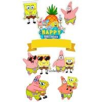 ราคา Custom Spongebob ชื่อ Topper/Spongebob เค้ก Topper/Spongebob Theme เค้กวันเกิด Topper (53306184146)
