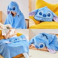 ราคา ผ้าคลุม Stitch Blanket สติช Potdemiel ผ้าห่มสติชมีหมวก ใช้ได้ทั้งห่มและคลุมไหล่ ผ้าคลุมตัว ผ้าห่ม 42025 (42074984228)