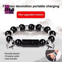 ราคา [JHA] สร้อยข้อมือชาร์จ USB สวมใส่สร้อยข้อมือลูกปัดสายชาร์จแบบพกพาสําหรับโทรศัพท์ Type-C MicroUSB ใหม่ (47453189131)