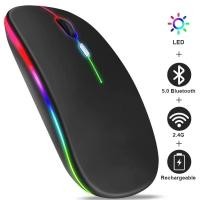 ราคา Charging Wireless Mouse Wireless Dual-Mode Mouse Silent Desktop Notebook Universal-[Ipad And Mobile Phones Can Use] (41529135557)