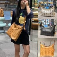 ราคา ของแท้ 100% MCM Aren crossbody bag Hobo bag หนังแท้ จุเยอะ ผู้หญิง กระเป๋าสะพายข้าง สายปรับได้ (50908289717)