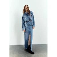 ราคา ZARA - กระโปรงยีนส์ยาว TRF ไซส์ XS (41805719748)