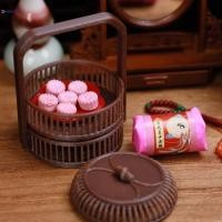 ราคา NLY ตุ๊กตาเลียนแบบไม้ไผ่ Mini สไตล์โบราณจีนรอบตะกร้าอาหารอุปกรณ์เสริม DollsHouse Miniature เครื่องประดับ N (49906667843)