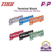 ราคา (แพ็ค 100 ตัว) TOGI Terminal Block VTX-1.5/4 Series ,AC DC 500V,17.5A มีสินค้าพร้อมส่ง(VTX-1.5/4-PE(100ตัว)) (26515756502)