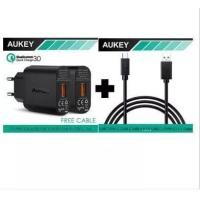 ราคา BUNDLE AUKEY PA T9 QC 3.0 + สาย AUKEY TYPE C CB C10 FAST CHARGING (8722060956)