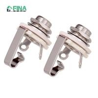 ราคา 2ชิ้นกีตาร์ไฟฟ้าเบสทองเหลือง6.35มิลลิเมตร1/4 "โมโนแจ็คซ็อกเก็ตเสียบ-เงิน (45007621248)