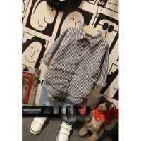 ราคา เสื้อเชิ๊ตเด็ก เชิ๊ตคอปก แขนยาว ลายทาง สีดำ สลับขาว (6926934288)