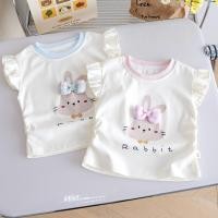ราคา เสื้อยืดเด็กผู้หญิงลายกระต่ายน่ารัก แขนระบาย เสื้อเด็กสไตล์เกาหลี ใส่สบาย ระบายอากาศดี (46606784284)