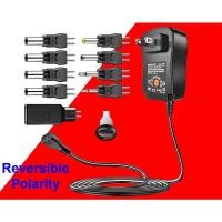 ราคา อะแดปเตอร์ไฟฟ้า 30W Universal Adjustable Power Adapter Charger AC To DC Plug 3V 4.5V 5V 6V 7.5V 9V 12V 2.5A Multifunction Power Supply Driver Reverse polarity (8769467104)