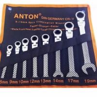 ราคา ชุดประแจแหวนข้างฟรีปากตาย คอพับได้ ANTON ขนาด 8-19 มม 8 ชิ้น (497403828)