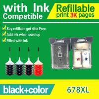 ราคา compatible 678 hp678 ink 678xl black hp678xl refillable ink cartridge HP1018 2515 1518 Printer (12196267140)