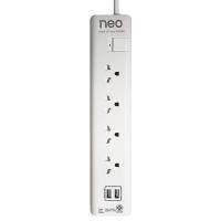 ราคา NEO ปลั๊กไฟ มอก. 4 ช่อง 2 USB รุ่น 5134 สีขาว (5982416507)
